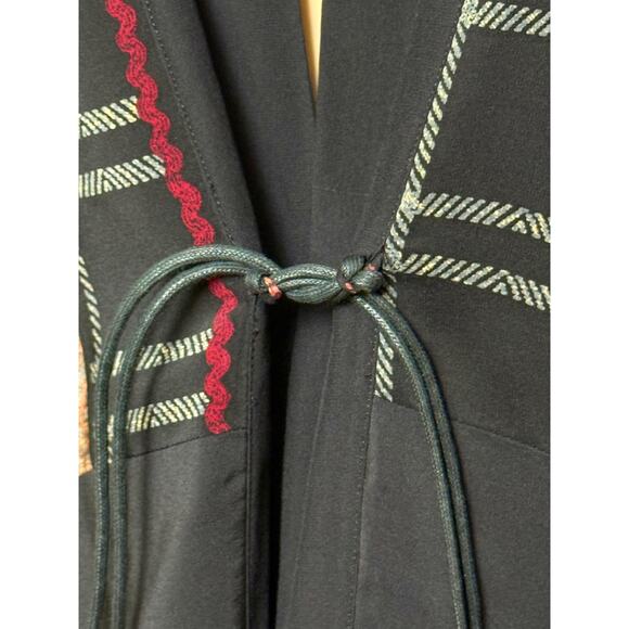 La Squadra Vintage 100% Silk Kimono Size M Tie in the Front Wide Sleeves - Picture 6 of 6